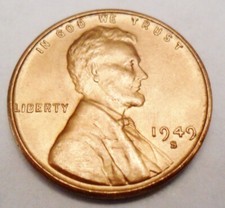 1949 S Lincoln Wheat Cent / Penny  AVE CIRCULATED  **FREE SHIPPING** picture