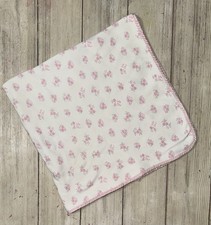 Rare HTF Vintage Baby Dior Dainty Floral Baby Blanket Satin Trim picture
