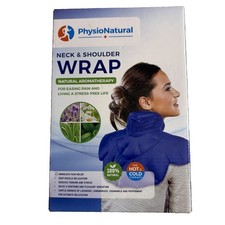 PhysioNatural Neck & Shoulder Hot/Cold Wrap Pain Relief Microwaveable Blue New picture