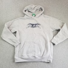 Anti Hero Hoodie Mens Extra Large Gray Skateboard Eagle Logo Fleece Sweatshirt picture