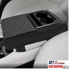 Car Center Console Cover Thick Arm Rest Pad PU Leather Middle Console Protector picture
