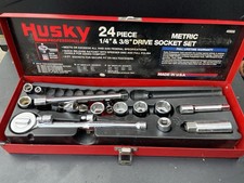 Husky Professional 24 Piece Metric Socket Set 1/4 & 3/8 Drive Made in USA picture
