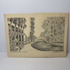 Gaylord Stevens Dinning Along The River San Antonio Art Print Illustration 1975 picture