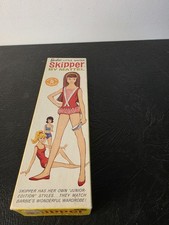 Vintage 1963 Barbie's Sister SKIPPER Doll #950 Brunette Hair New With Stand NIB picture