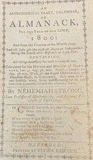ALMANACK FOR THE YEAR OF OUR LORD 1800 by Nehemiah Strong [1799] picture