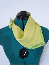 Vintage 60s Hudson's Bay Annette Paris Silk Scarf Green Italy Square picture