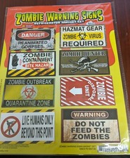 Zombie Warning Signs - Magnet set of 8 picture