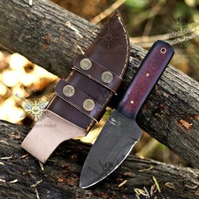 Handmade 1095 High Carbon Steel Hunting Knife Fixed Blade Bushcraft Sheath picture