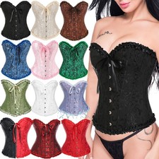 Women Overbust Corset Top Bustier Lace Up Halloween Waist Cincher Cosplay Shaper picture