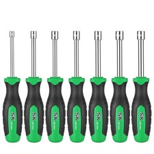 SK 7-Piece Metric Nut Driver Set, 5-11 mm, 3-Inch Deep Long Solid Shaft picture