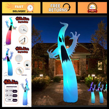 12FT Giant Halloween Inflatable Ghost with 3-Color Flashing LED Lights - Spooky picture