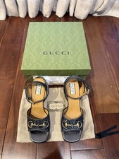 GUCCI Dark Grey Sparkly/Metallic Platform Sandal, BRAND NEW WITH BOX picture