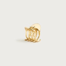 NWT J CREW Shiny Matte Gold Metallic Claw Clip, Metal Hair Accessory picture