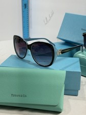 Tiffany & Co - Black and Blue gradient Sunglasses W/Flower TF4048 rare color ￼ picture