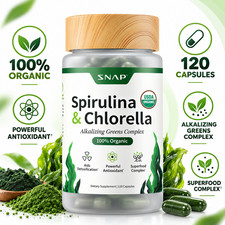 1 Pack Snap Spirulina Chlorella Natural Supplement Capsules 30 Servings picture