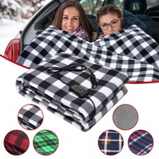 12V Heated Fleece Car Blanket With Controller For Timer & Heat Levels picture