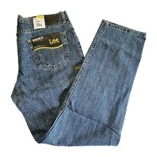 Lee Jeans Men's Size 36x34 Regular Fit Straight Leg Denim Blue Medium Wash NWT picture