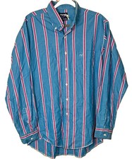 VTG Wrangler Cowboy Cut Regular Striped Cotton Shirt 16.5 x 35 size L Button Up picture