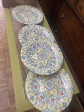 222 Fifth Teagan Taupe Set 4 Dinner Plates Plate Set Colorful picture