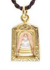 Phra Somdej Buddha Fortune Good Luck Golden Thai Amulet Pendant picture