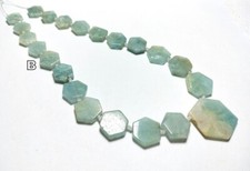 Natural Aquamarine Beads 14X16 To 29X30 Smooth Hexagon Gemstone Jewelry DIY picture