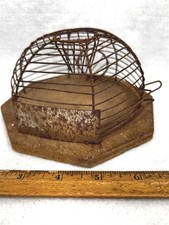antique trap small animal mouse round dome wire and wood, unusual mid 19thc  picture