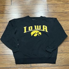 Vintage Jansport Iowa Hawkeyes Crewneck Sweatshirt Mens L NCAA Black READ picture