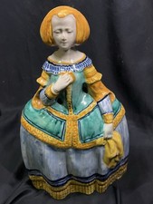 TRIANA 11 large female figure 17th-century Spanish costume 1911 Ceramic SIGNED picture