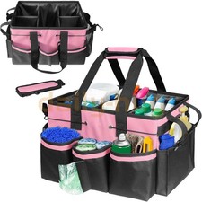 Wearable Cleaning Caddy Extra Large Waterproof Oxford Bag Adjustable Belt Pink picture