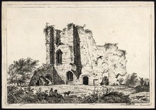 Antique Master Print-LANDSCAPE-RUIN-BREDERODE-HAARLEM-Hermanus Fock-1822 picture