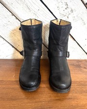 Frye Veronica Zip Back Engineer Moto Black Buckle Womens size 9.5 picture
