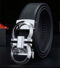 Designer Leather Mens Ratchet Belt Belts For Men Adjustable Automatic Buckle New picture