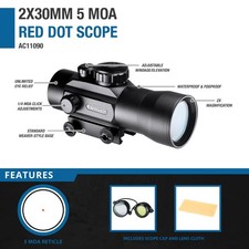 BARSKA RED DOT Sight 5 MOA Riflescope 2.0 x 30 Matte black Tactical AC11090 picture
