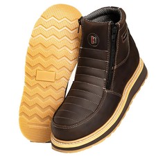 HAMMER HM339 Men’s Double Zipper Comfort Work Boots Brown Lightweight Thermal picture