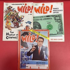 Vintage 1960s WILD Magazine Dell #1 #2 #3 Complete 3 Issue Lot Humor Satire •14 picture
