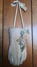 RARE Handmade Ceramic Vintage Shabby-Chic Fancy Gardening Gloves Wall Decor picture
