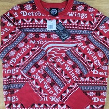 NHL Detroit Red Wings Men's Large Sweater Ugly Christmas holiday Multi-Color NEW picture