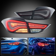 For 2011-2016 Hyundai Elantra Smoked Red LED Tail Lights w/Sequential Assembly picture