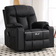 Bonzy Home Oversized Swivel Rocker Recliner, 40