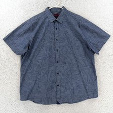 UNTUCKit Montu Shirt Mens 2XL Blue Floral Tropical Short Sleeve Button Up 35212 picture