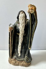 ✨Vintage Windstone Editions Wizard Black Baby Dragon And Crystal Staff Pena picture