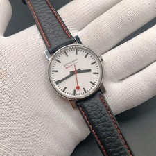 MONDAINE SBB Official Swiss Railways Watch 36mm White Dial Quartz Red Second picture