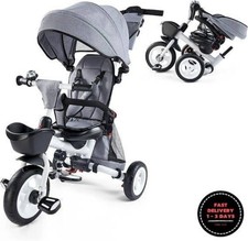 Triciclo para bebé, triciclo plegable 7 en 1 para niños con asa para padres. picture