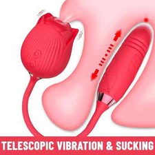 Rose  Shape Sucking Vibrator Clitoral G-spot Suction Sex Toy 10 Speed WaterProof picture