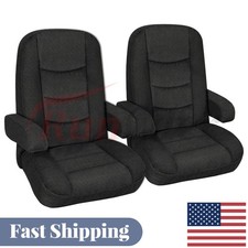 2Pcs Heavy-Duty Knitted Mesh RV Seat Covers for Captains Chairs, Universal Fit picture