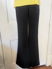 NWT SPACE SIMONA CORSELLINI ITALIAN DESIGNER BLACK BELL BOTTOM FLARE PANTS | 6 picture