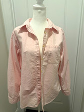 L.L.Bean Men's Pink Solid Cotton Button-Up Shirt Pockets Point Collar M picture