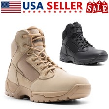 Men's Military Tactical Work Boots Side Zipper Motorcycle Combat Boots picture