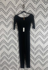 Nwt Rachel Pally Sabin Jumpsuit SizeXs Black Jersey Stretch 3/4 Sleeve picture
