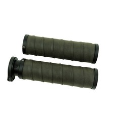 SIFADULE 22MM Vintage Motorcycle Handlebar Grips Open End with Retro PU Leather picture